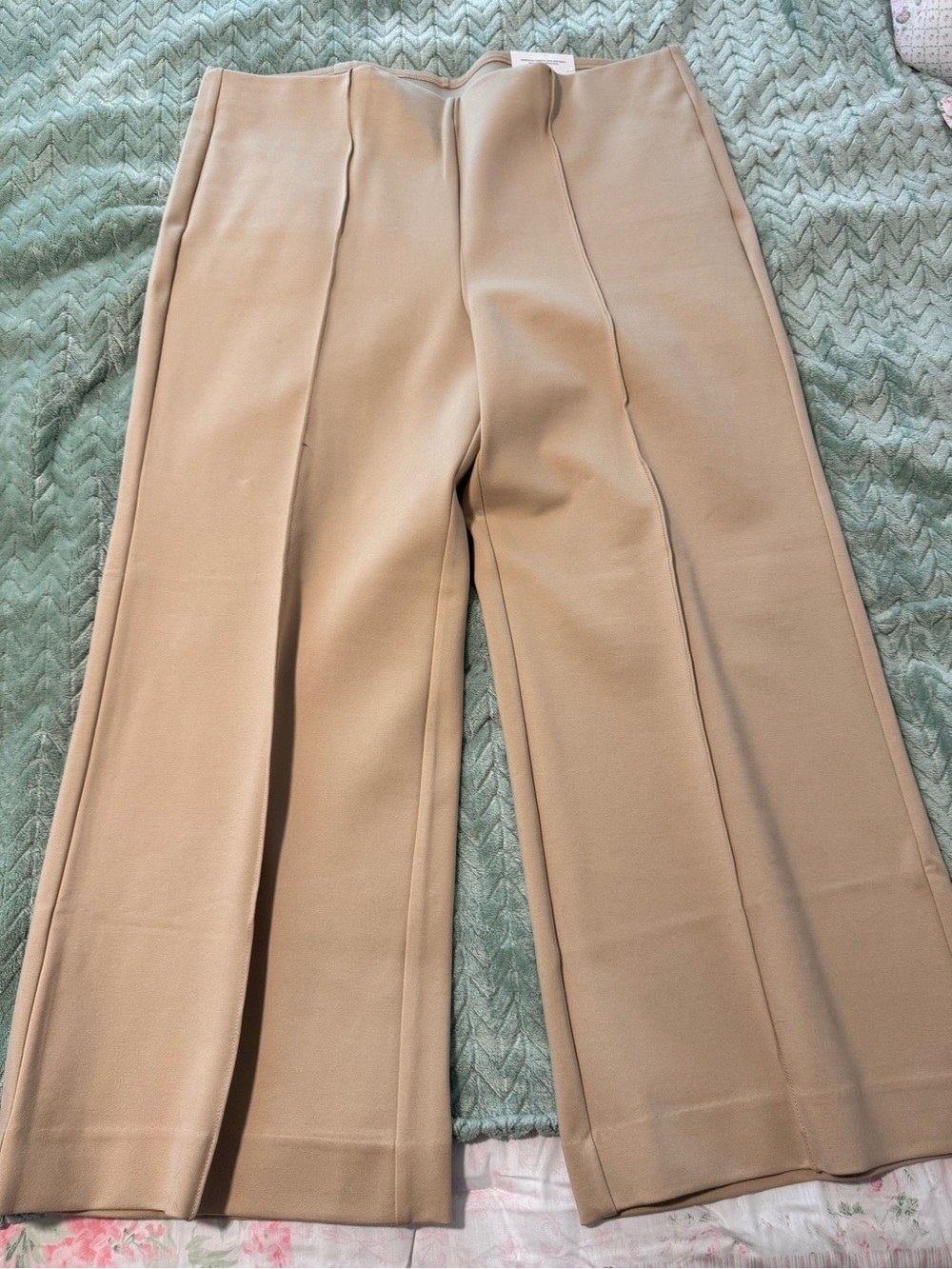 Chico's Taupe Ankle-Length Wide-Leg Pants